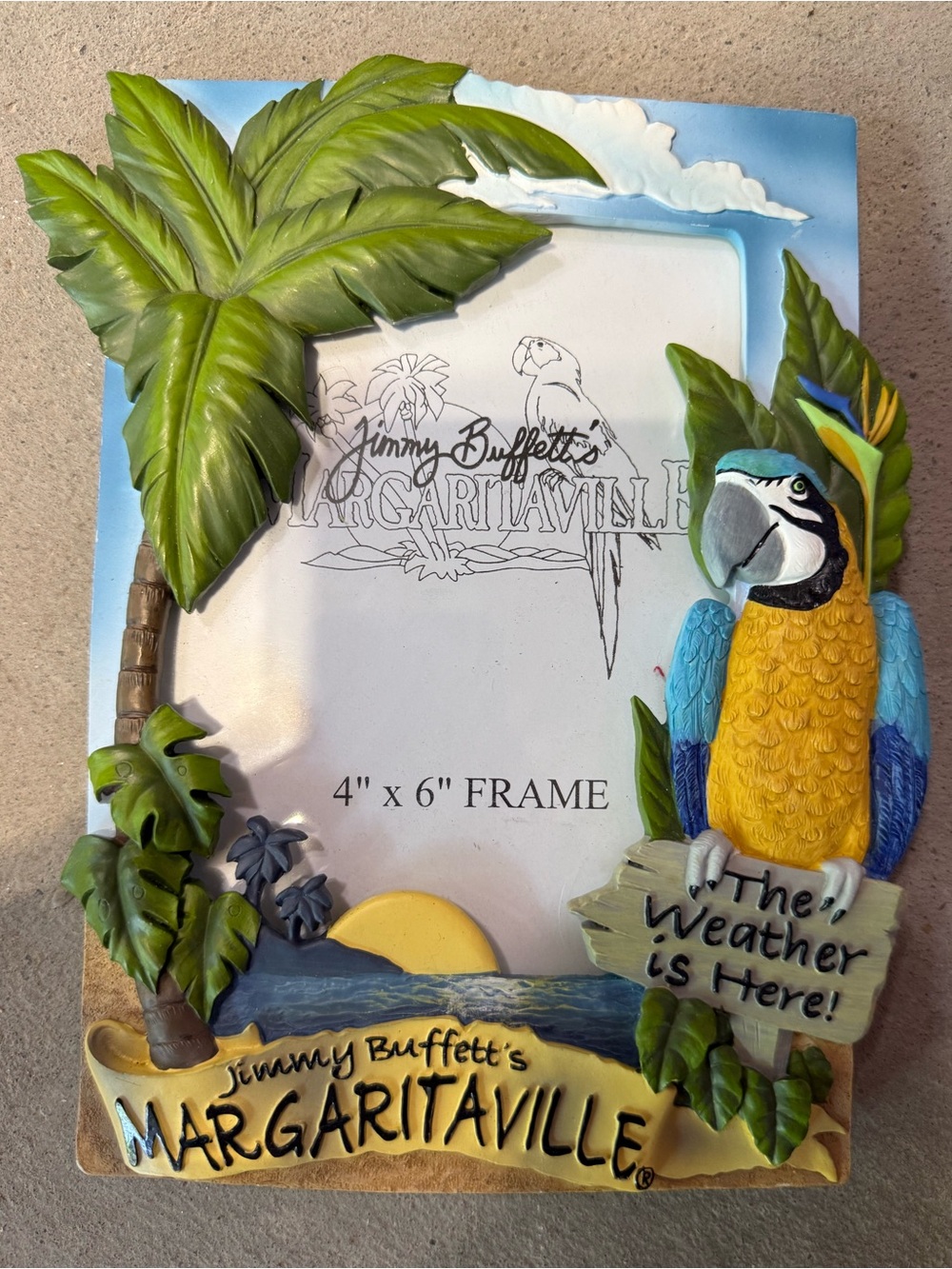 Jimmy Buffett Margaritaville Parrot 4x6 Picture Frame Tropical New